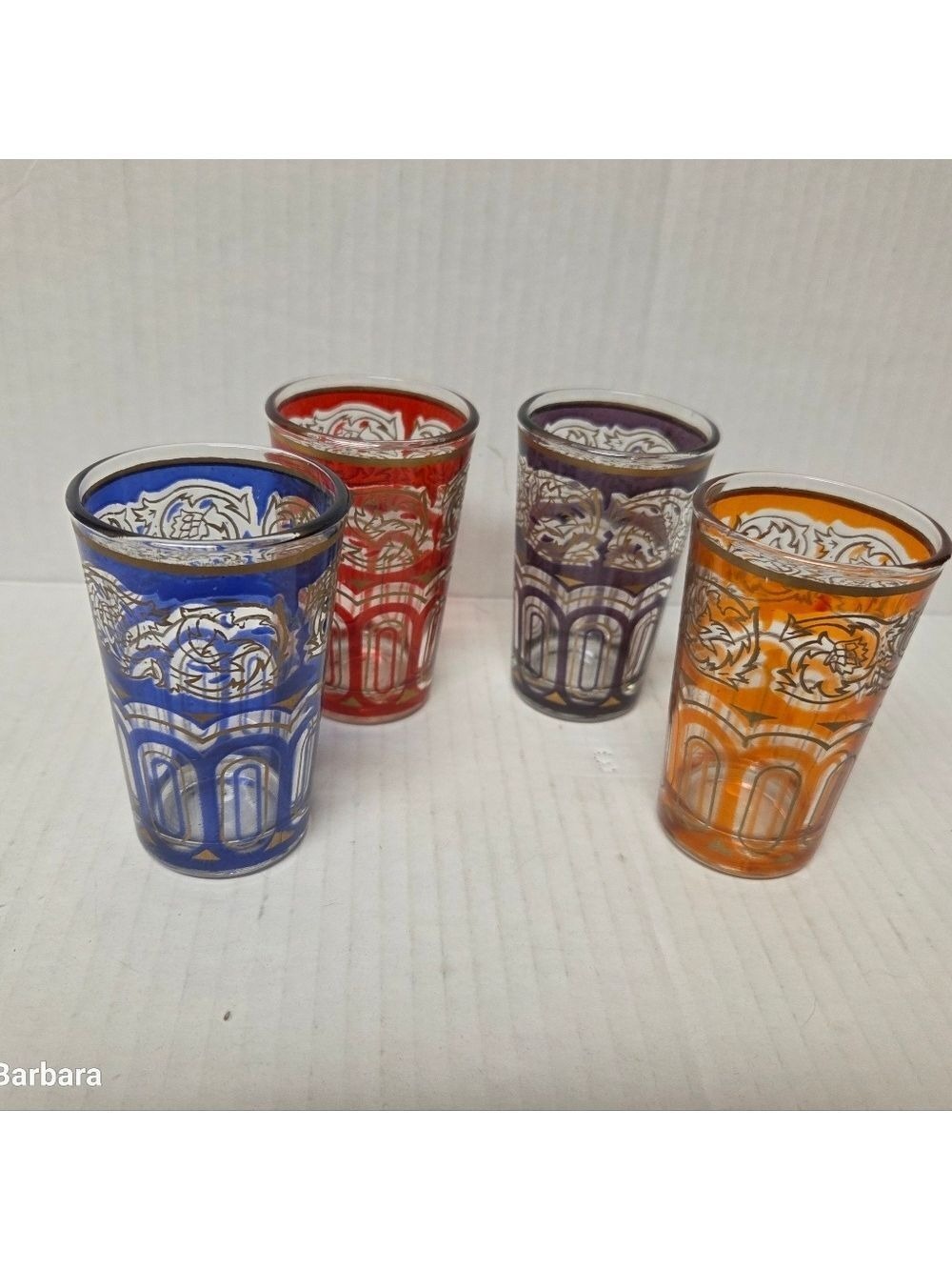 Vintage 4 Piece Turkish Gold Gilt Coffee Glasses